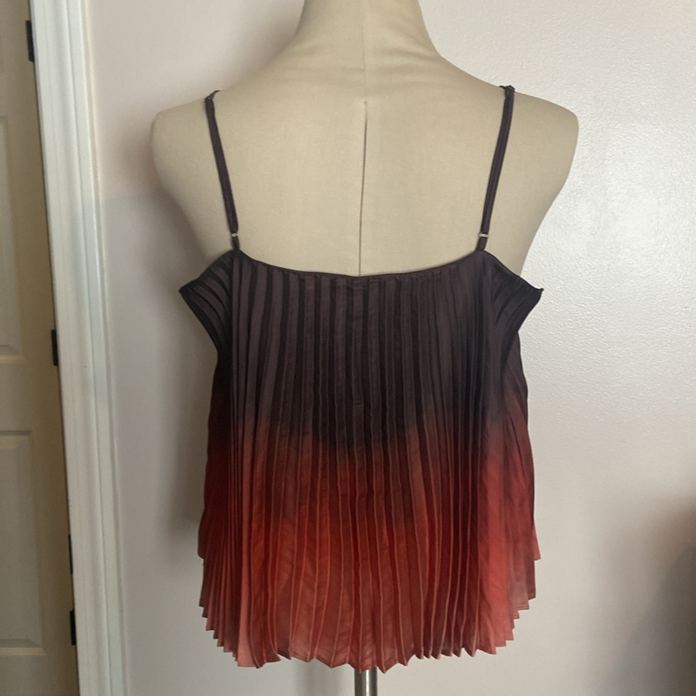 Banana Republic Brown and Orange Ombré Pleated Camisole Size Large - Picture 5 of 8